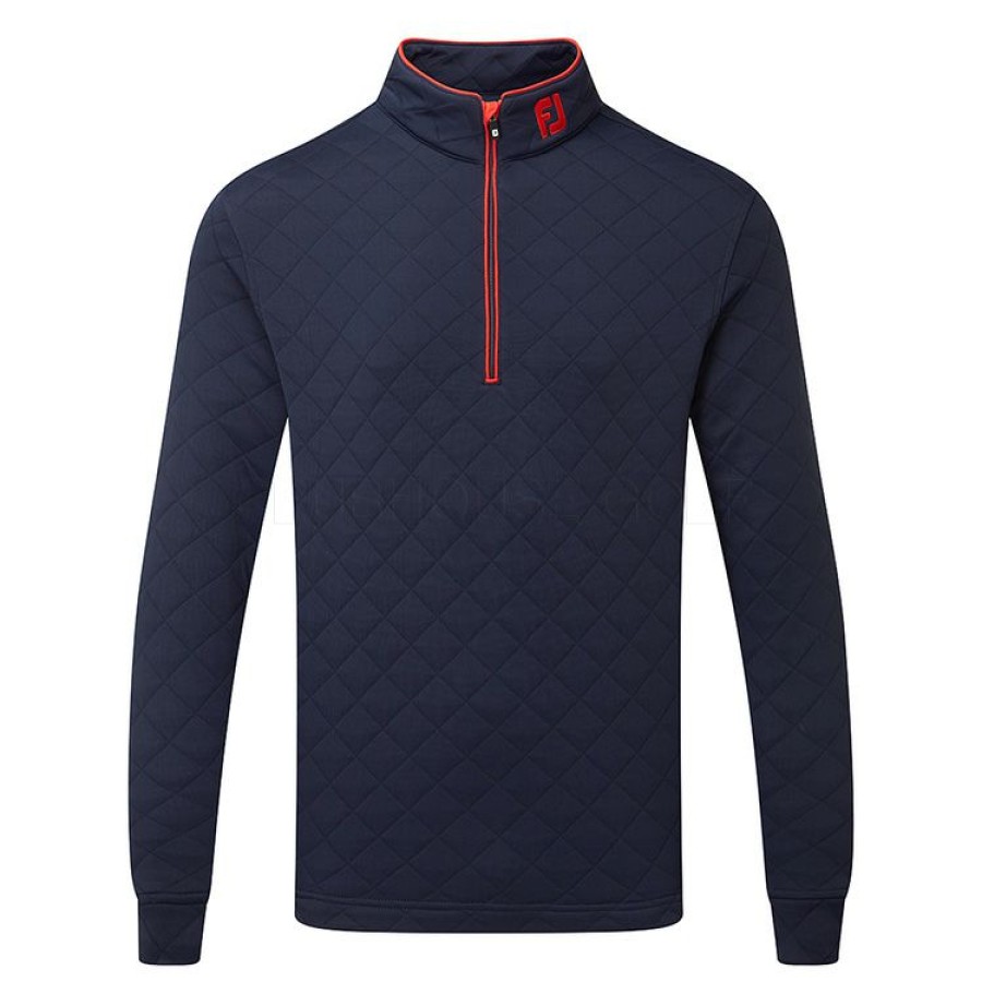 Golf Sweaters * Footjoy Diamond Jacquard Chill-Out 1/4 Zip Golf Pullover