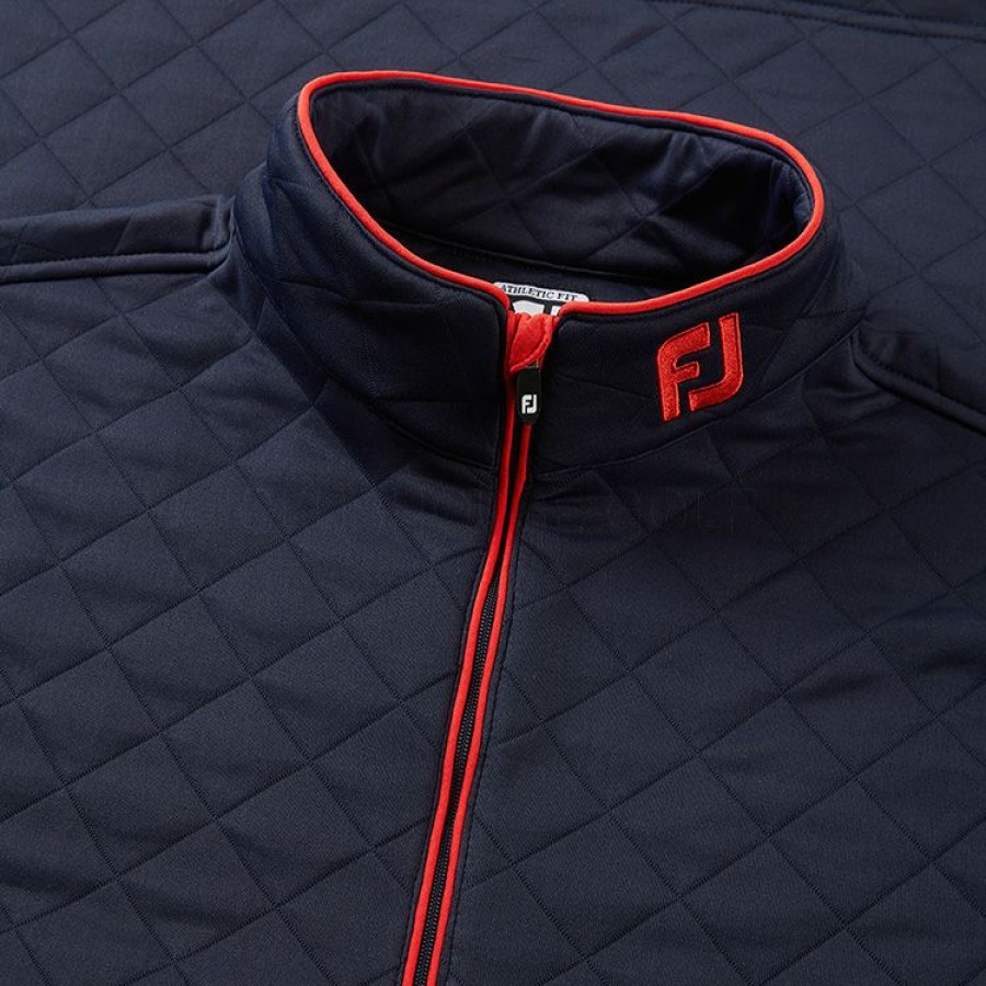 Golf Sweaters * Footjoy Diamond Jacquard Chill-Out 1/4 Zip Golf Pullover